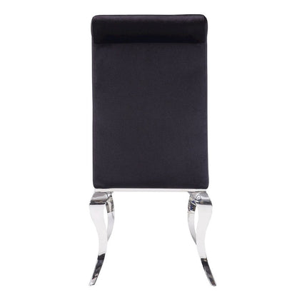 Fabiola Side Chair (Set-2), Fabric & Stainless Steel