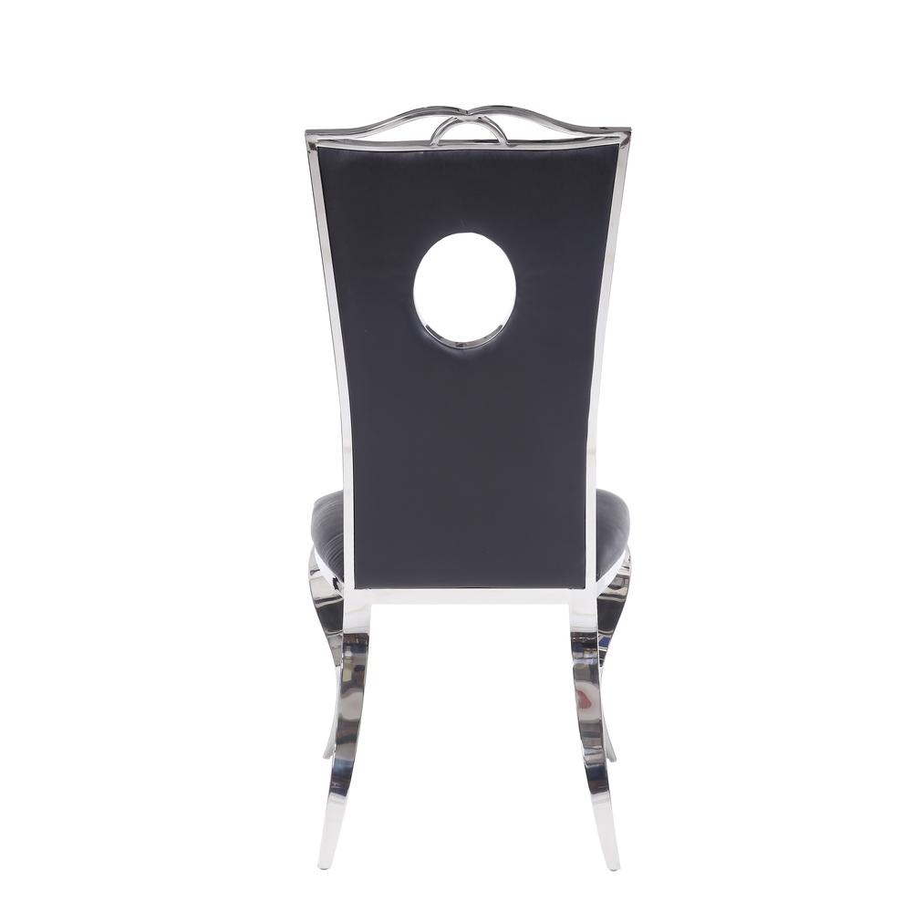Cyrene Side Chair (Set-2), Leatherette & Stainless Steel