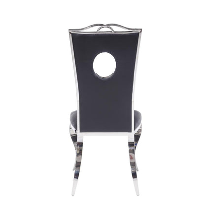 Cyrene Side Chair (Set-2), Leatherette & Stainless Steel