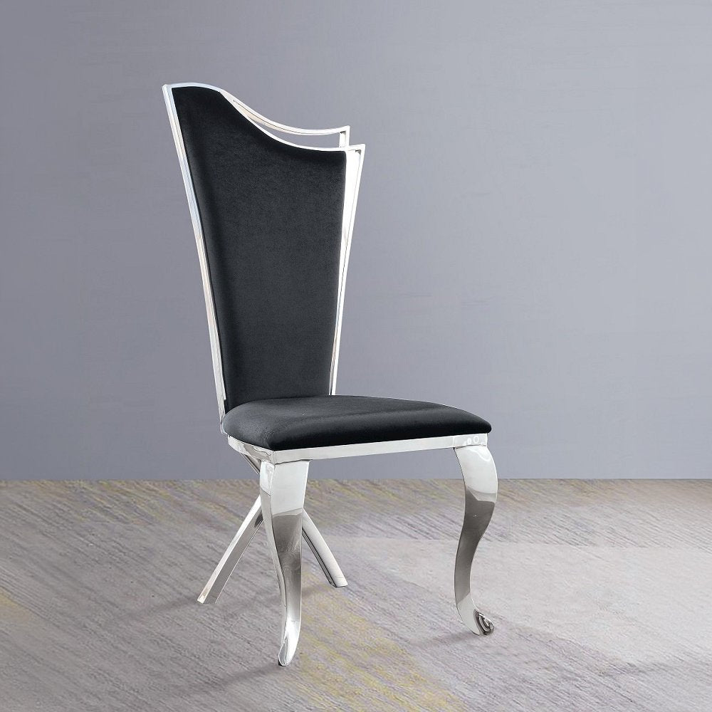 Cyrene Side Chair (Set-2), Fabric & Stainless Steel