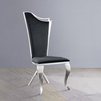 Cyrene Side Chair (Set-2), Fabric & Stainless Steel