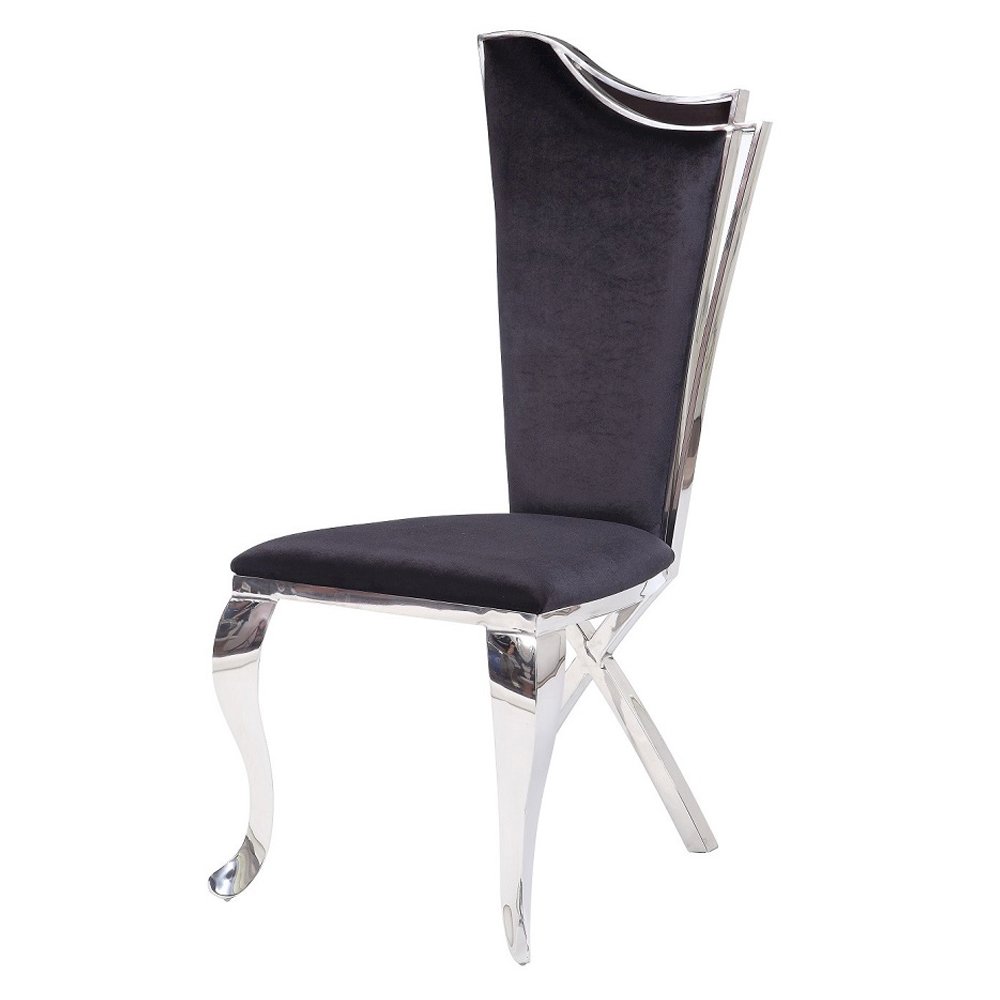 Cyrene Side Chair (Set-2), Fabric & Stainless Steel