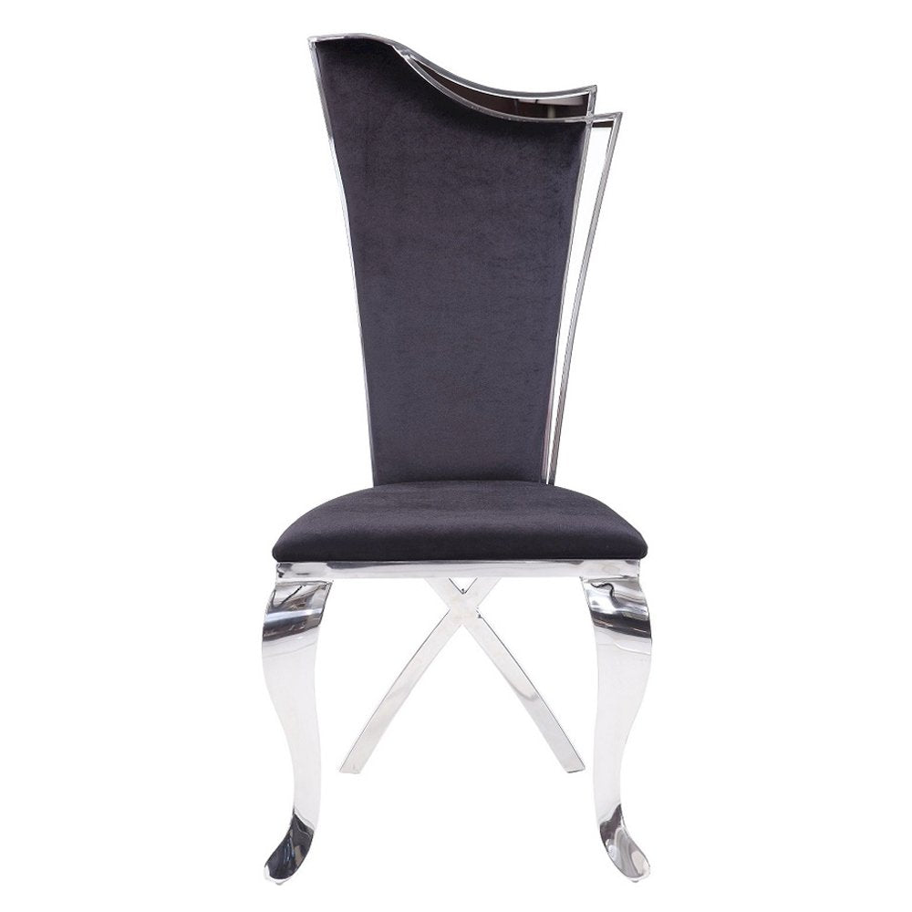 Cyrene Side Chair (Set-2), Fabric & Stainless Steel