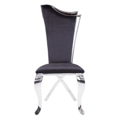 Cyrene Side Chair (Set-2), Fabric & Stainless Steel