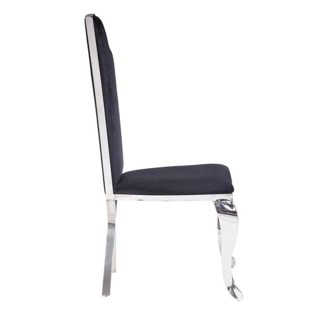 Cyrene Side Chair (Set-2), Fabric & Stainless Steel
