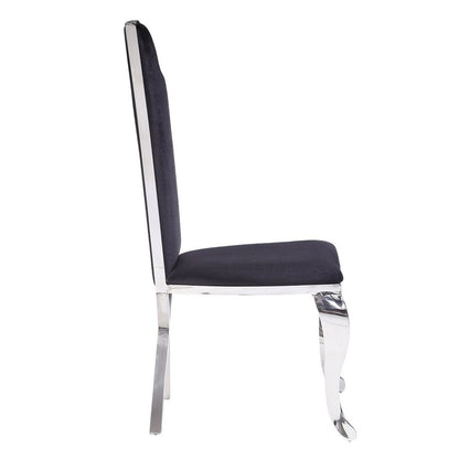 Cyrene Side Chair (Set-2), Fabric & Stainless Steel