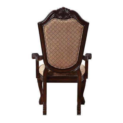 Chateau De Ville Arm Chair (Set-2), Fabric & Espresso
