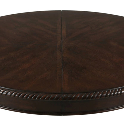 Wood Veneer Square Kitchen Table with Transitional Pedestal Base, Espresso
