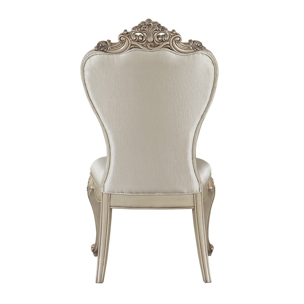 Gorsedd Side Chair (Set-2), Cream Fabric & Golden Ivory