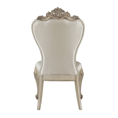 Gorsedd Side Chair (Set-2), Cream Fabric & Golden Ivory