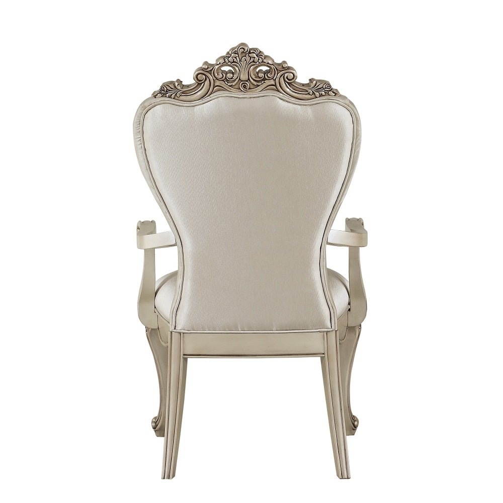 Gorsedd Arm Chair (Set-2), Cream Fabric & Golden Ivory