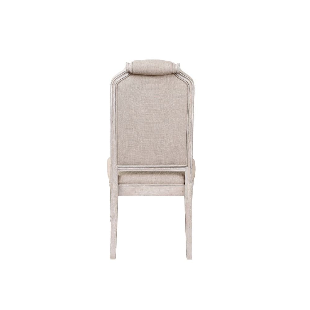 Wynsor Side Chair (Set-2), Fabric & Antique Champagne