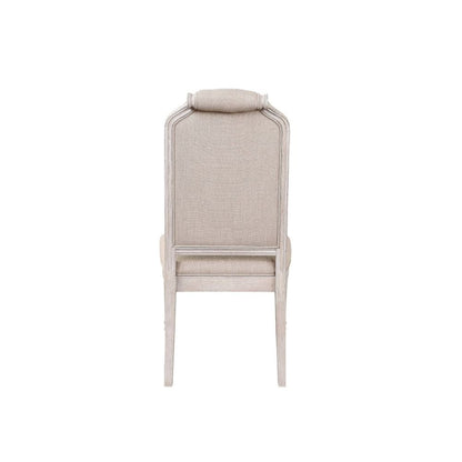 Wynsor Side Chair (Set-2), Fabric & Antique Champagne