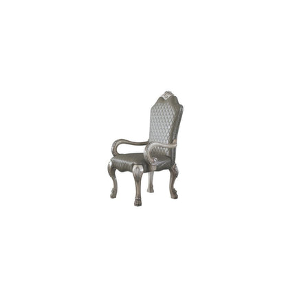 Dresden Arm Chair (Set-2), Vintage Bone White & Leatherette