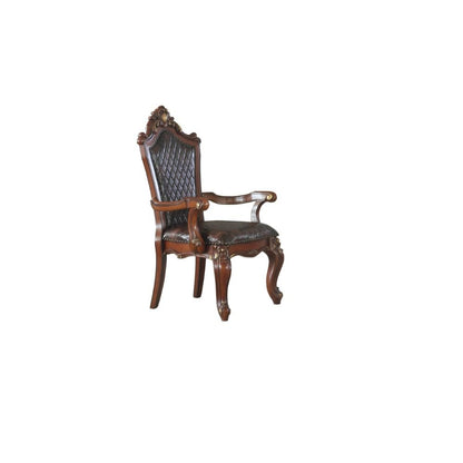 Picardy Arm Chair (Set-2), Honey Oak & Leatherette