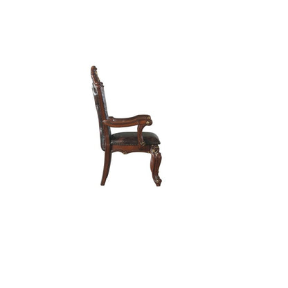 Picardy Arm Chair (Set-2), Honey Oak & Leatherette