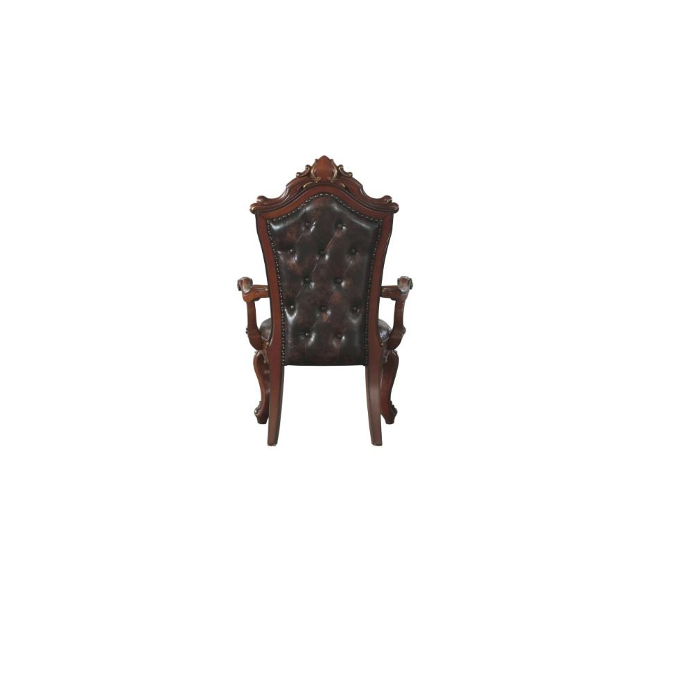 Picardy Arm Chair (Set-2), Honey Oak & Leatherette