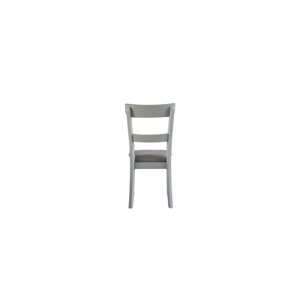 House Marchese Side Chair (Set-2), Two Tone Gray Fabric & Pearl Gray