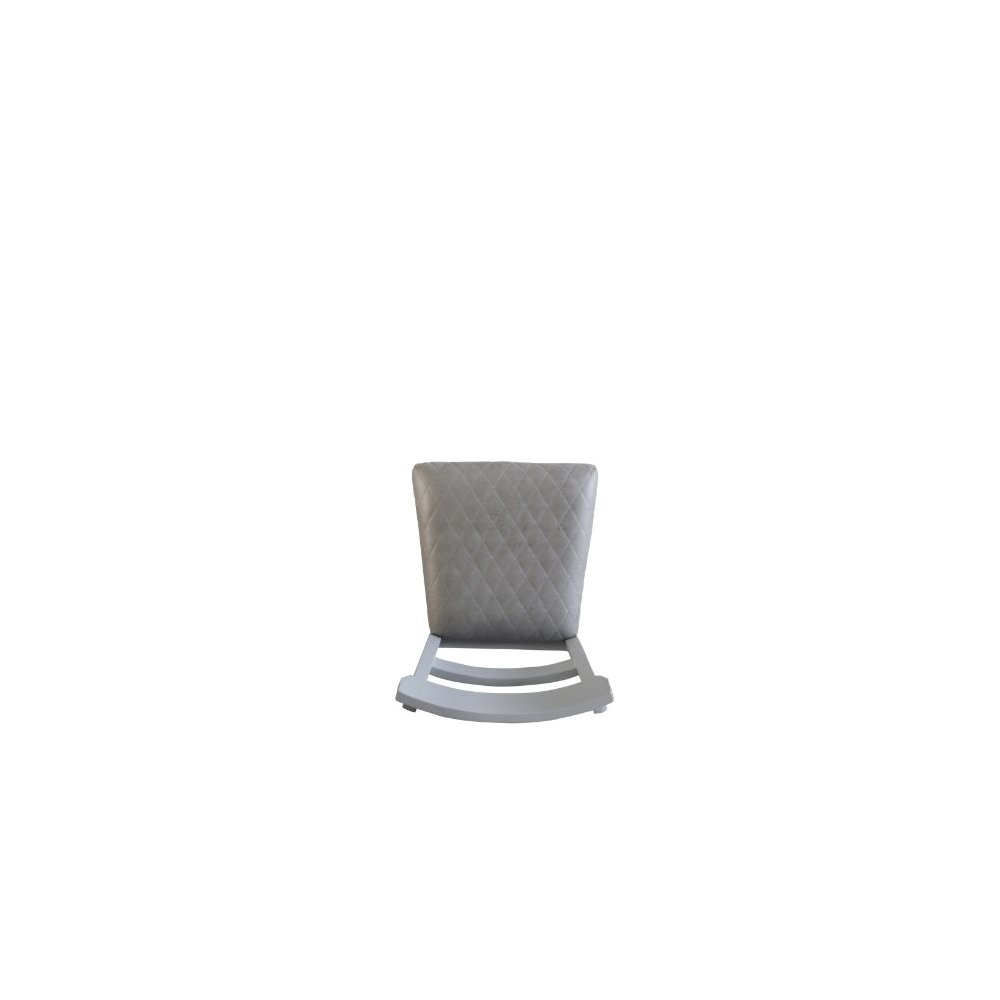 House Marchese Side Chair (Set-2), Two Tone Gray Fabric & Pearl Gray