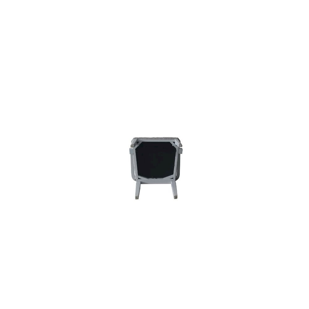 House Marchese Arm Chair (Set-2), Two Tone Gray Fabric & Pearl Gray