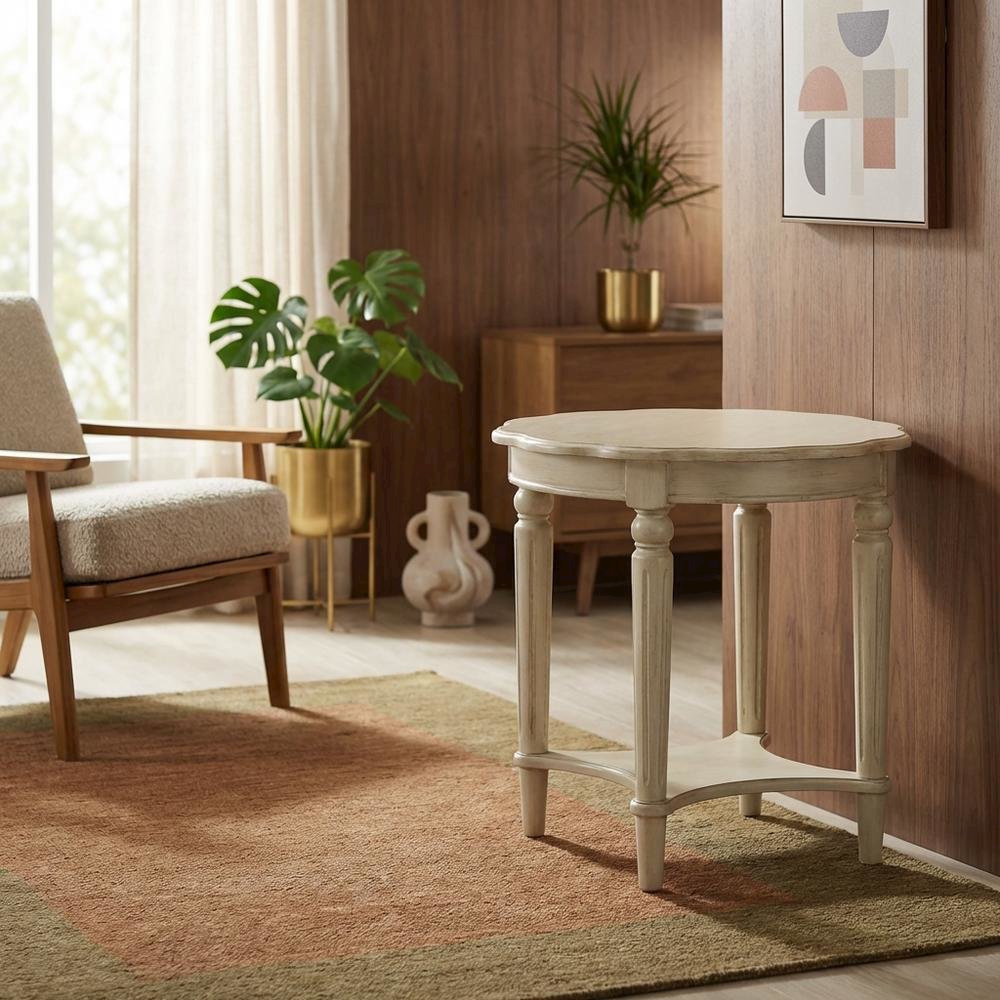 Antique White End Table with Elegant Style and Durable Finish
