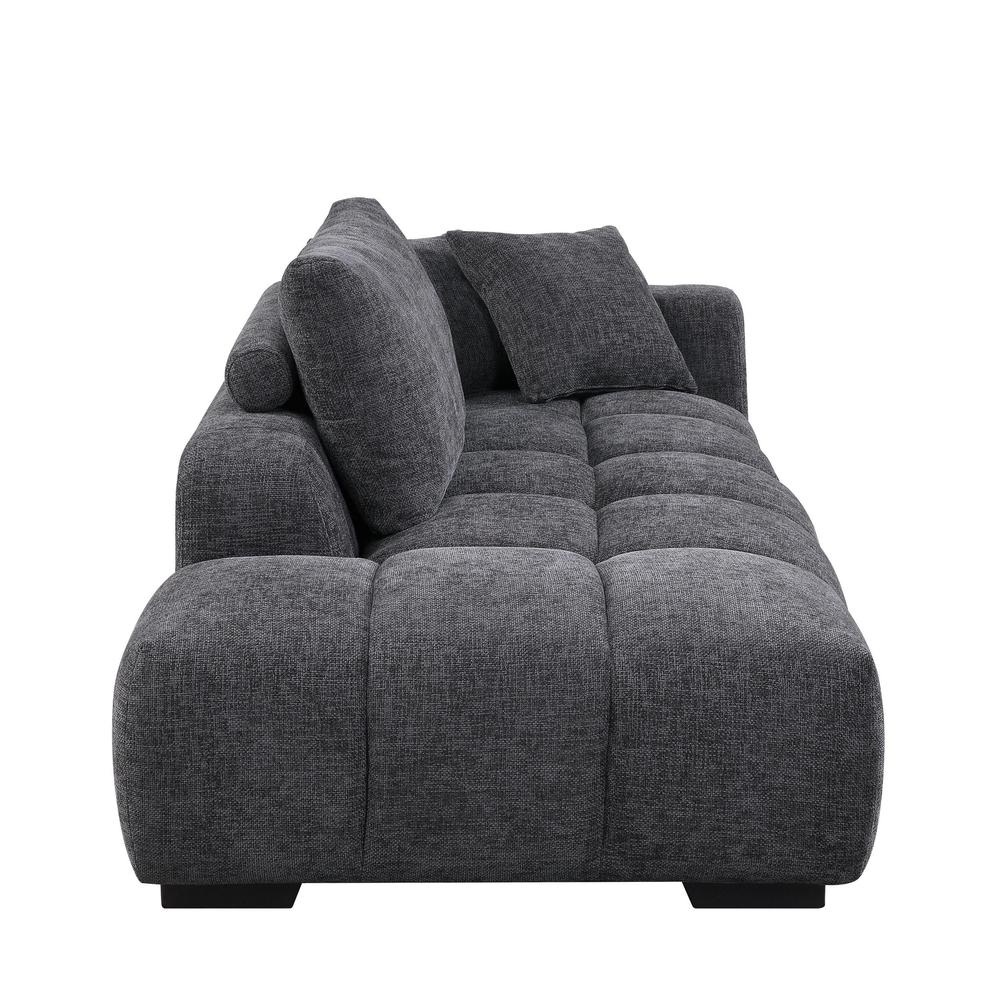 Chosen Sectional Sofa w/6 Pillows, Gray Chenille