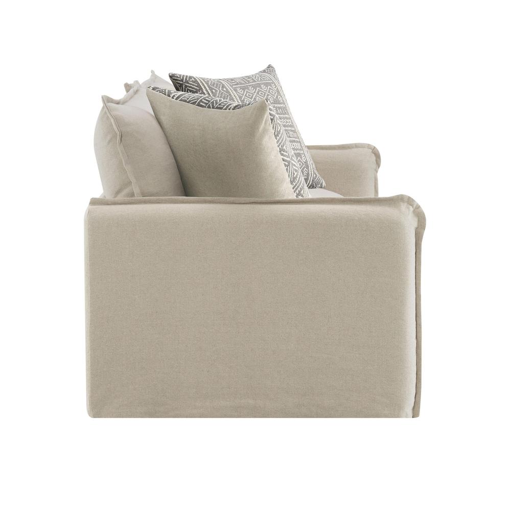 Upendo Loveseat w/2 Pillows, Beige Linen