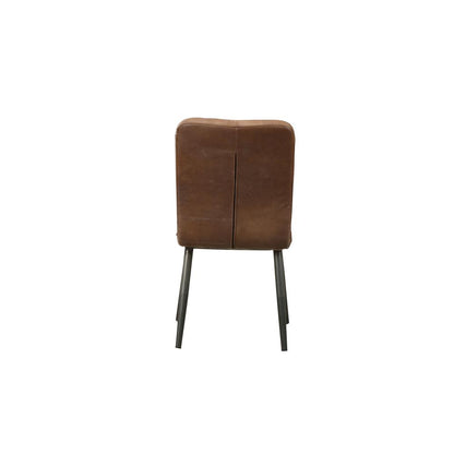 Millerton Side Chair (Set-2), Vintage Chocolate Top Grain Leather