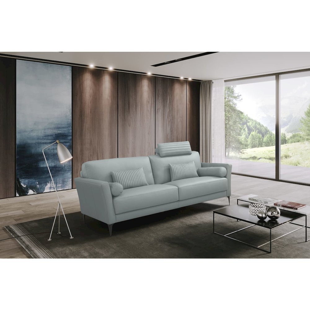 Tussio Sofa w/5 Pillows, Watery Top Grain Leather