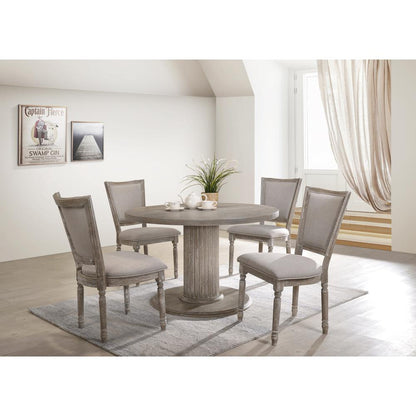 Gabrian Side Chair (Set-2), Fabric & Reclaimed Gray