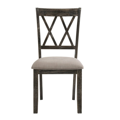 Claudia II Side Chair (Set-2), Fabric & Weathered Gray