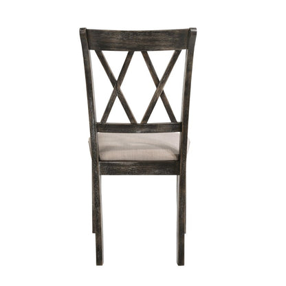 Claudia II Side Chair (Set-2), Fabric & Weathered Gray