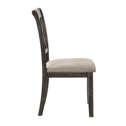 Claudia II Side Chair (Set-2), Fabric & Weathered Gray