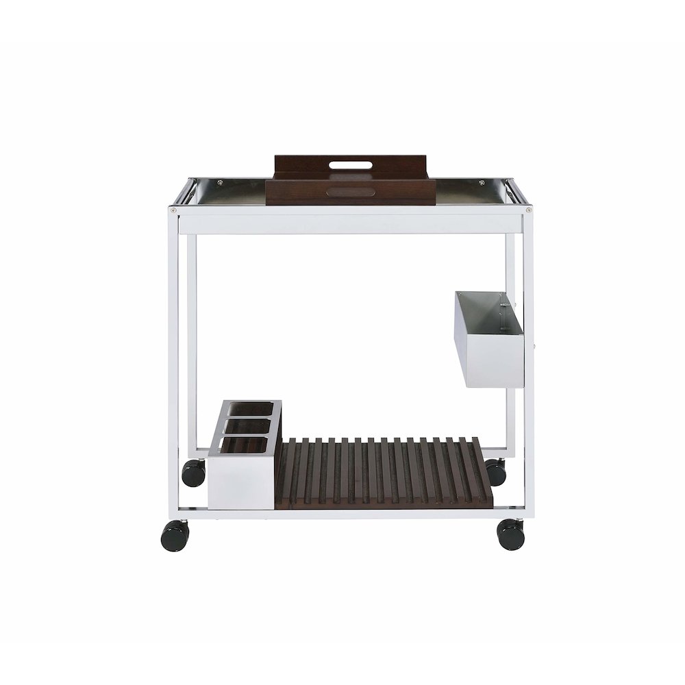 Lisses Serving Cart, Chrome