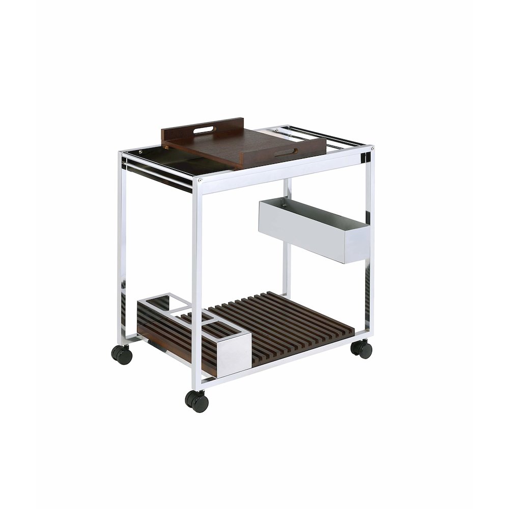 Lisses Serving Cart, Chrome