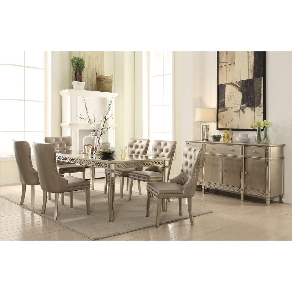 Kacela Dining Table, Mirrored & Champagne