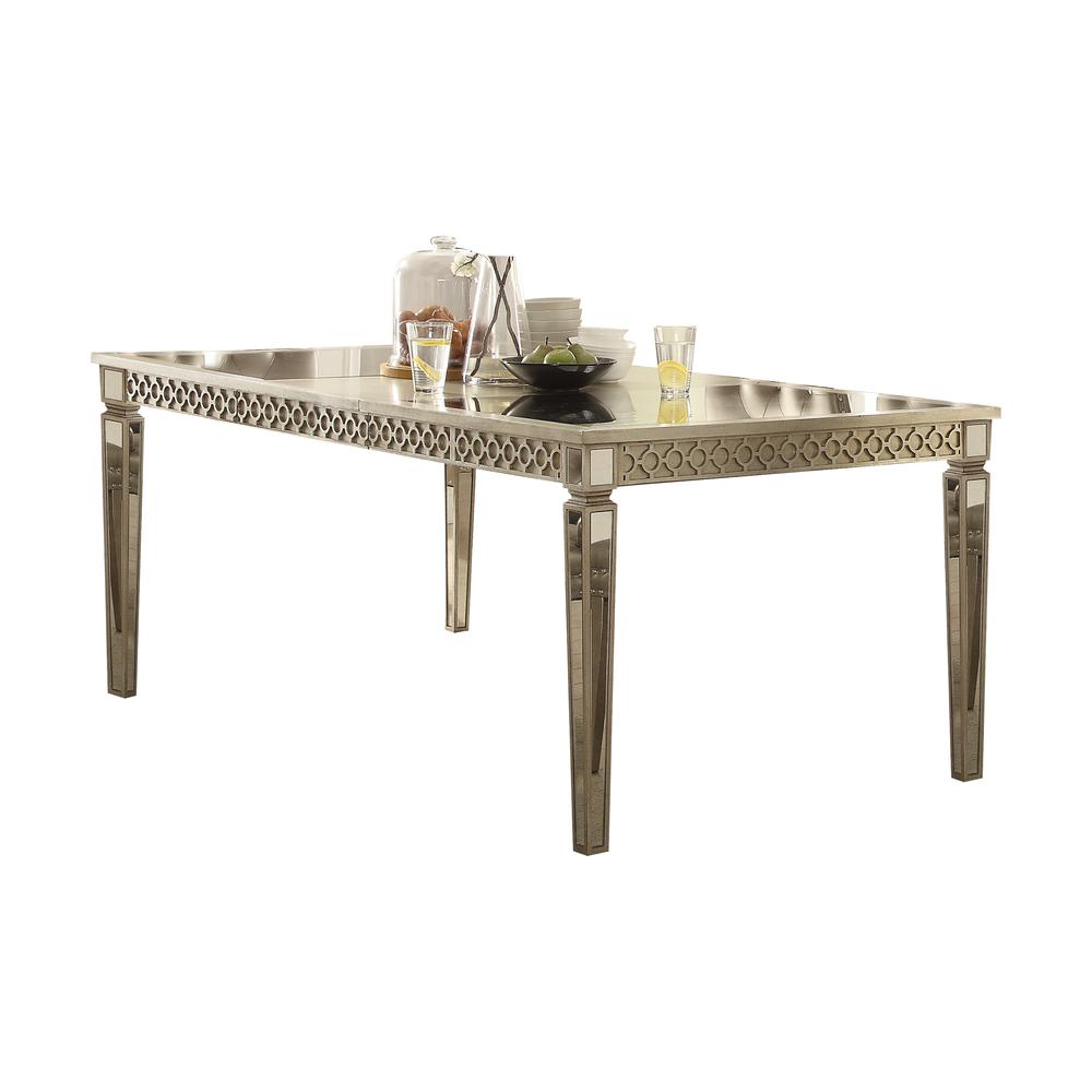 Kacela Dining Table, Mirrored & Champagne