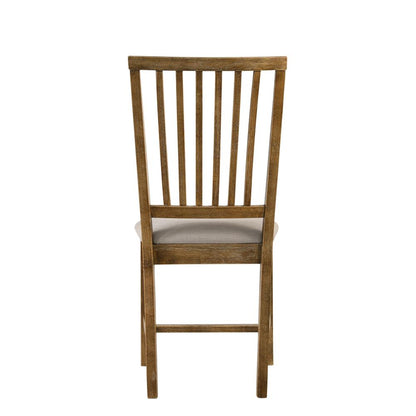 Wallace II Side Chair (Set-2), Tan Linen & Weathered Oak