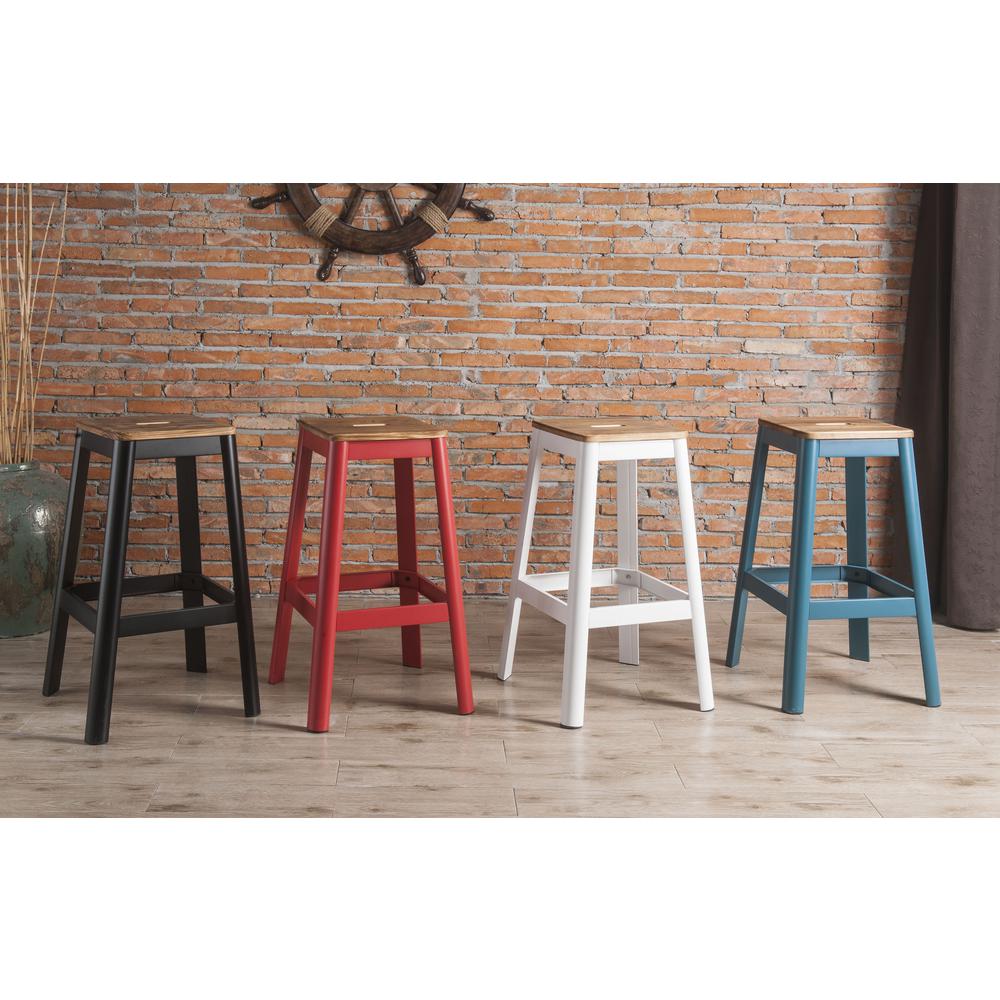 Jacotte Bar Stool, Natural & Teal