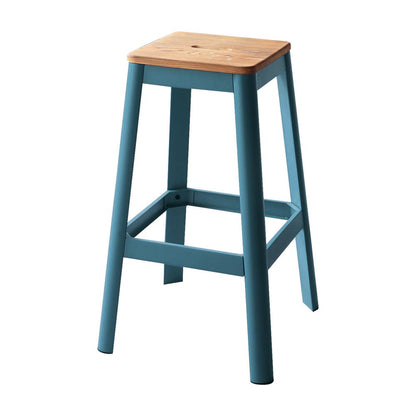 Jacotte Bar Stool, Natural & Teal