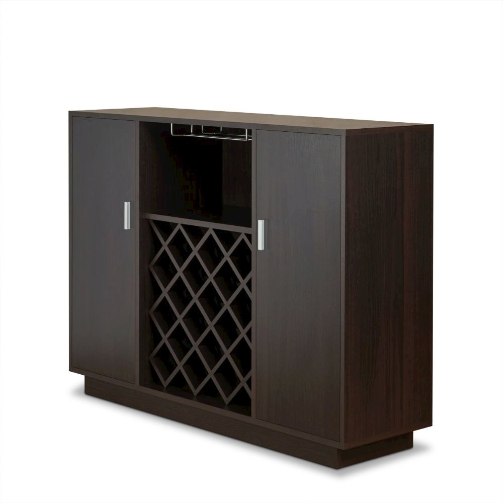 Hazen Server w/Wine Rack & Cup Holder, Espresso