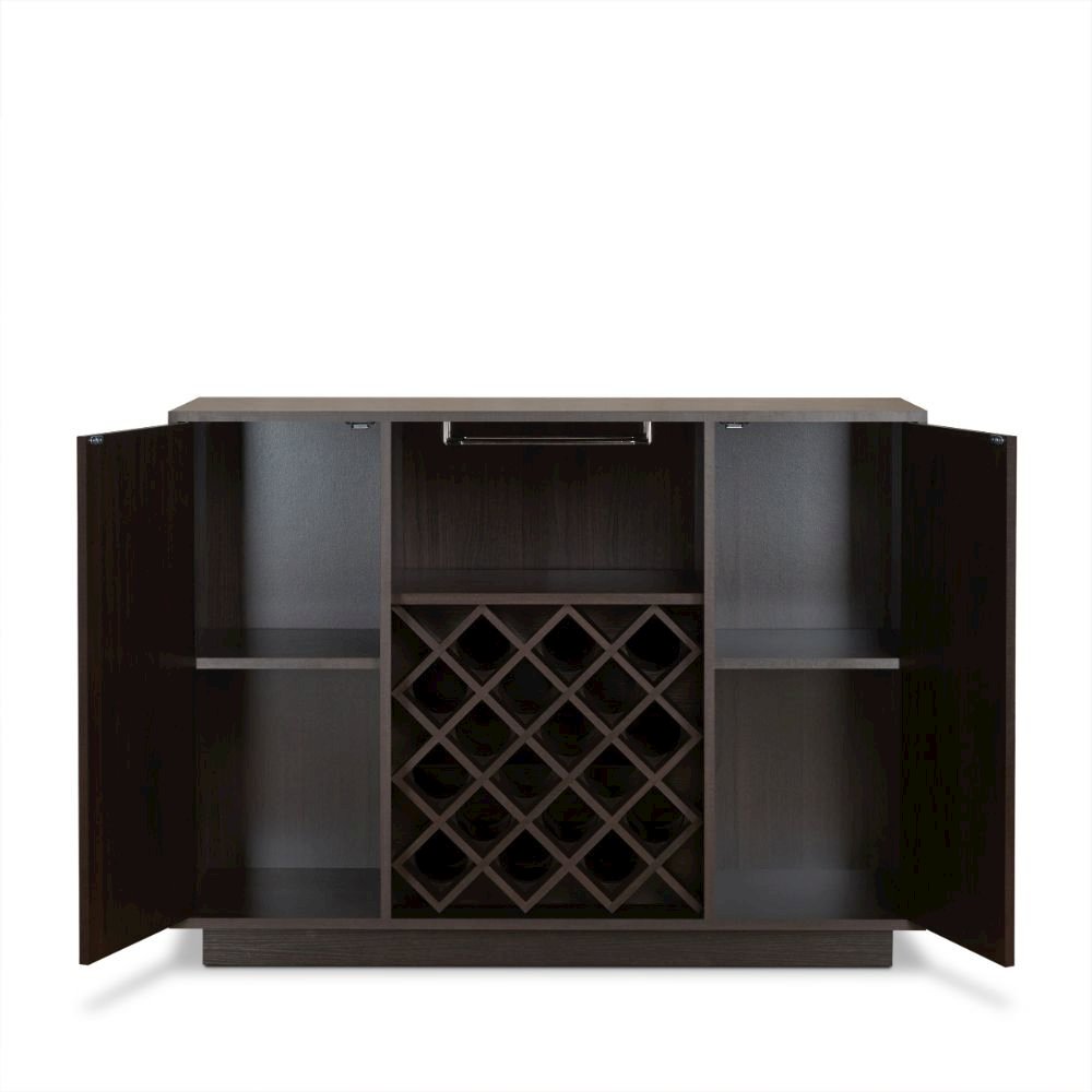 Hazen Server w/Wine Rack & Cup Holder, Espresso
