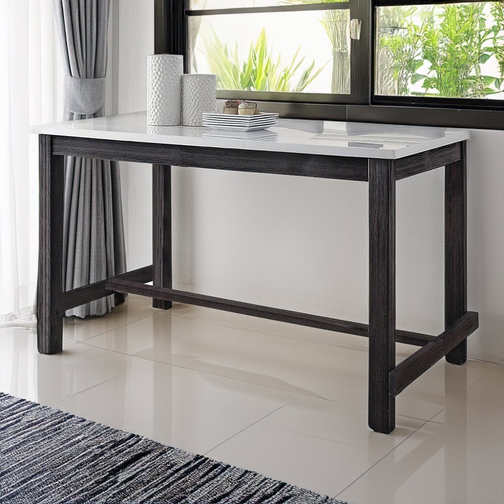 Yelena Counter Height Table w/Natrual Marble Top, Natural Marble Top
