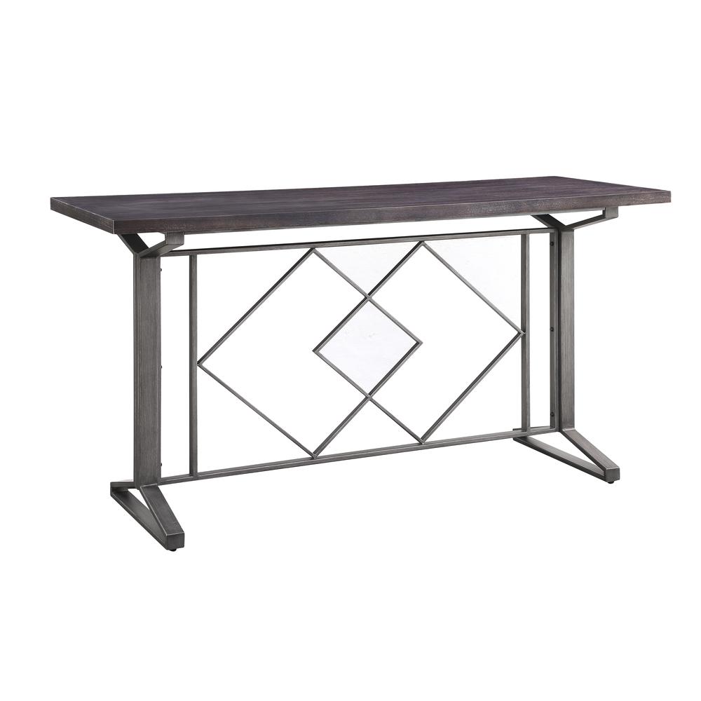 Evangeline Counter Height Table, Salvaged Brown & Black Finish