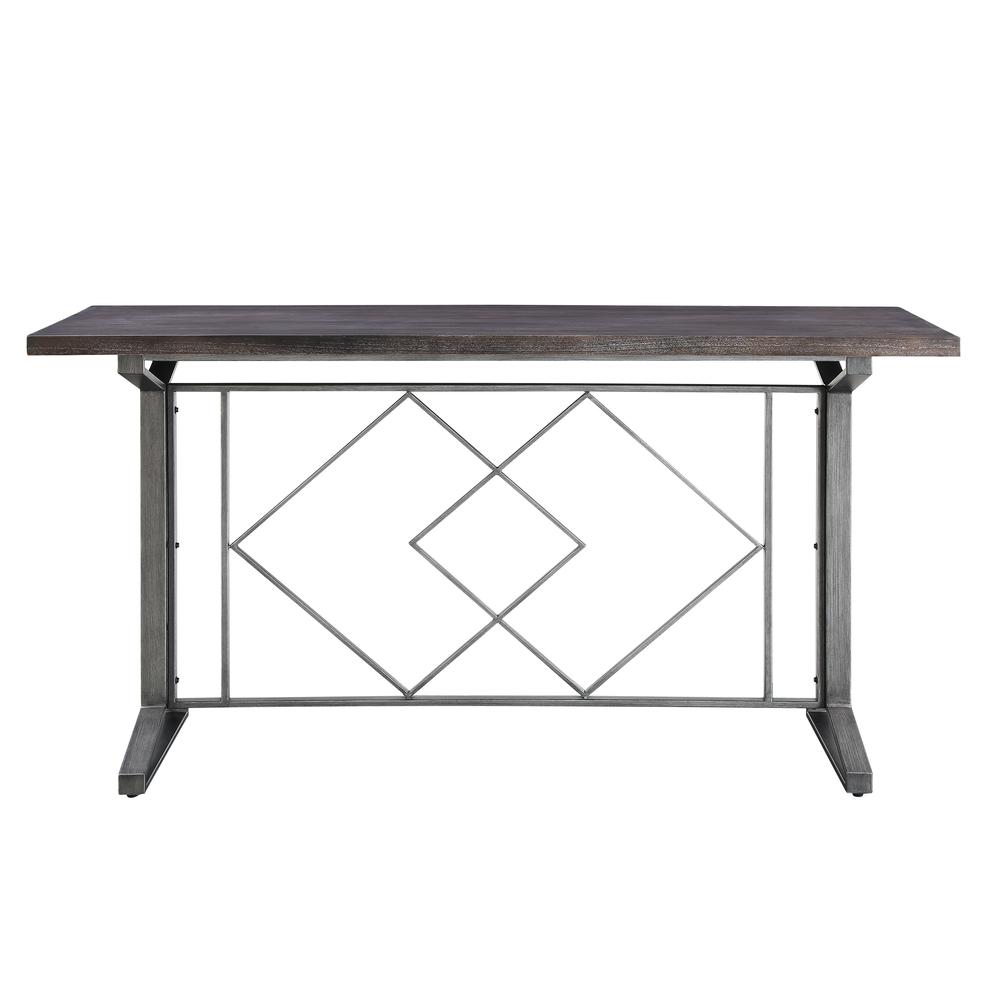 Evangeline Counter Height Table, Salvaged Brown & Black Finish
