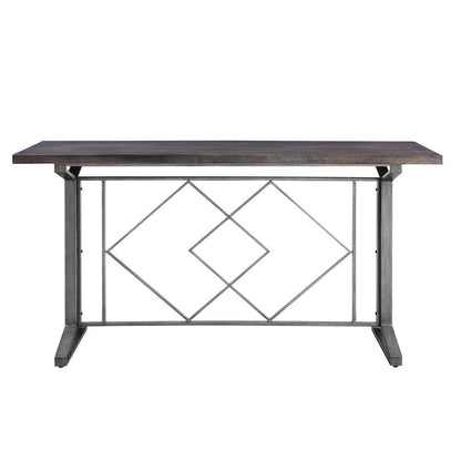 Evangeline Counter Height Table, Salvaged Brown & Black Finish