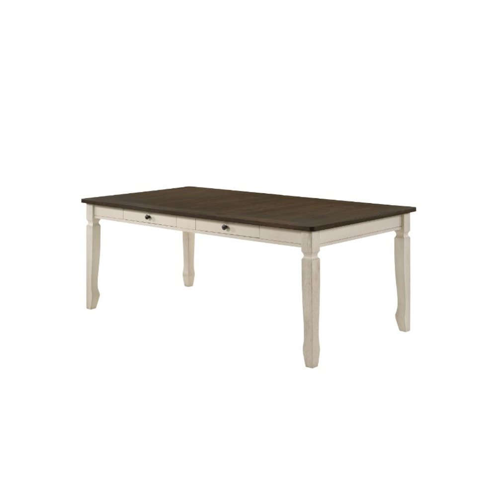 Fedele Dining Table, Weathered Oak & Cream