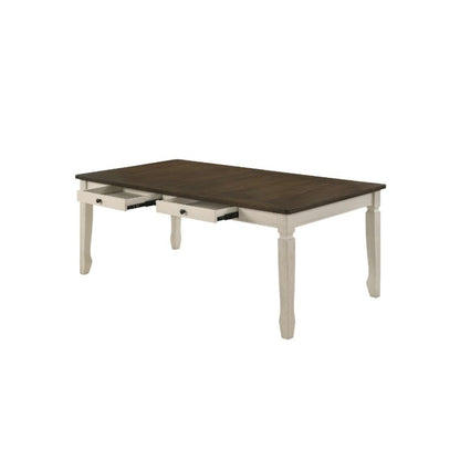 Fedele Dining Table, Weathered Oak & Cream