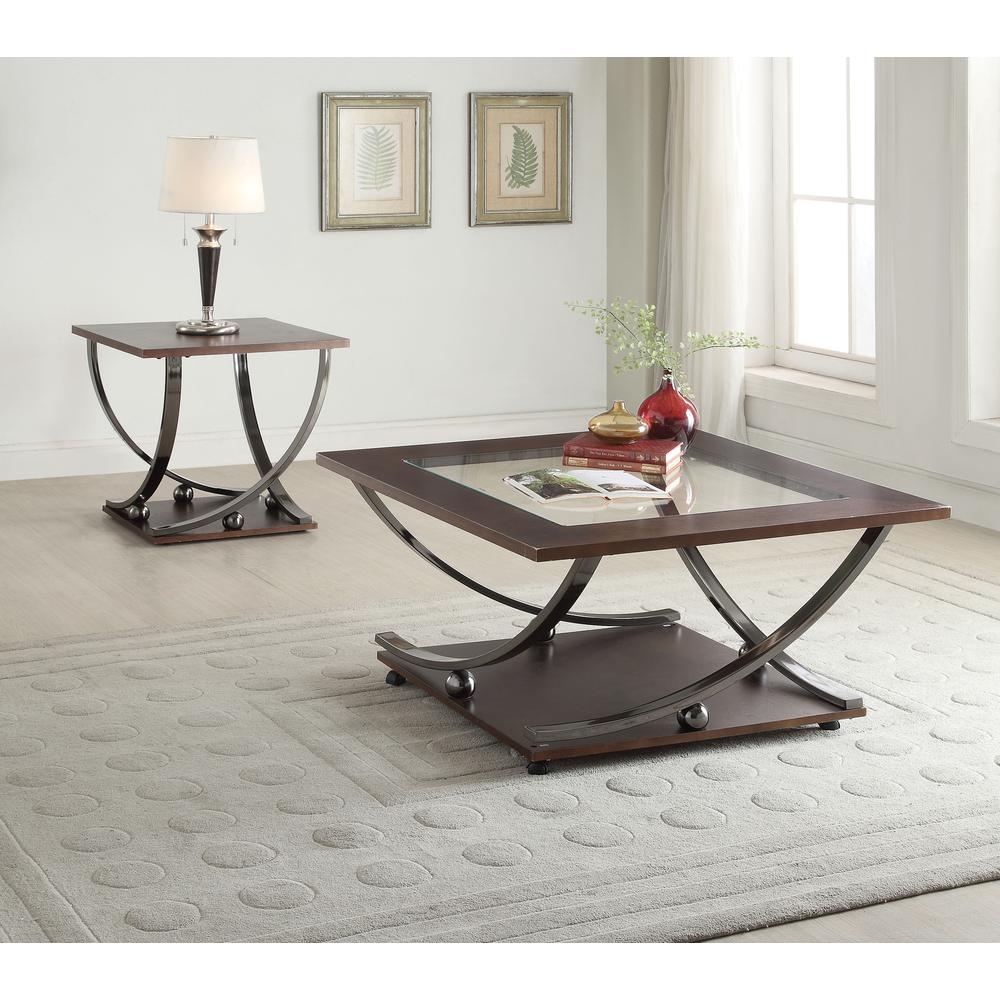 Isiah End Table, Black Nickel
