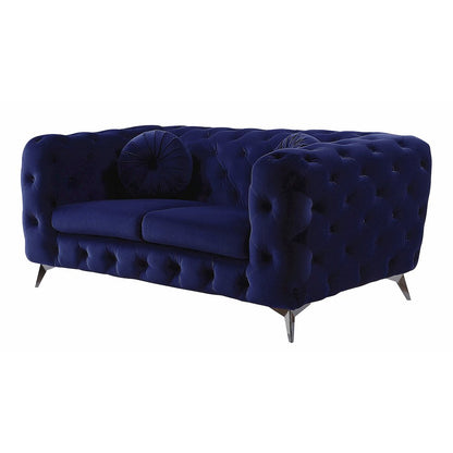 Atronia Loveseat, Blue Velvet